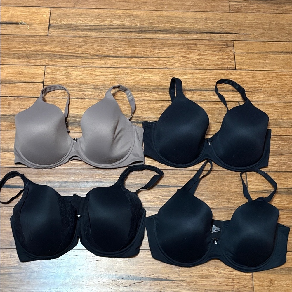 Soma Embraceable Perfect Coverage Bra Lot of 4 Black Taupe Plus Size 42DD/42DDD